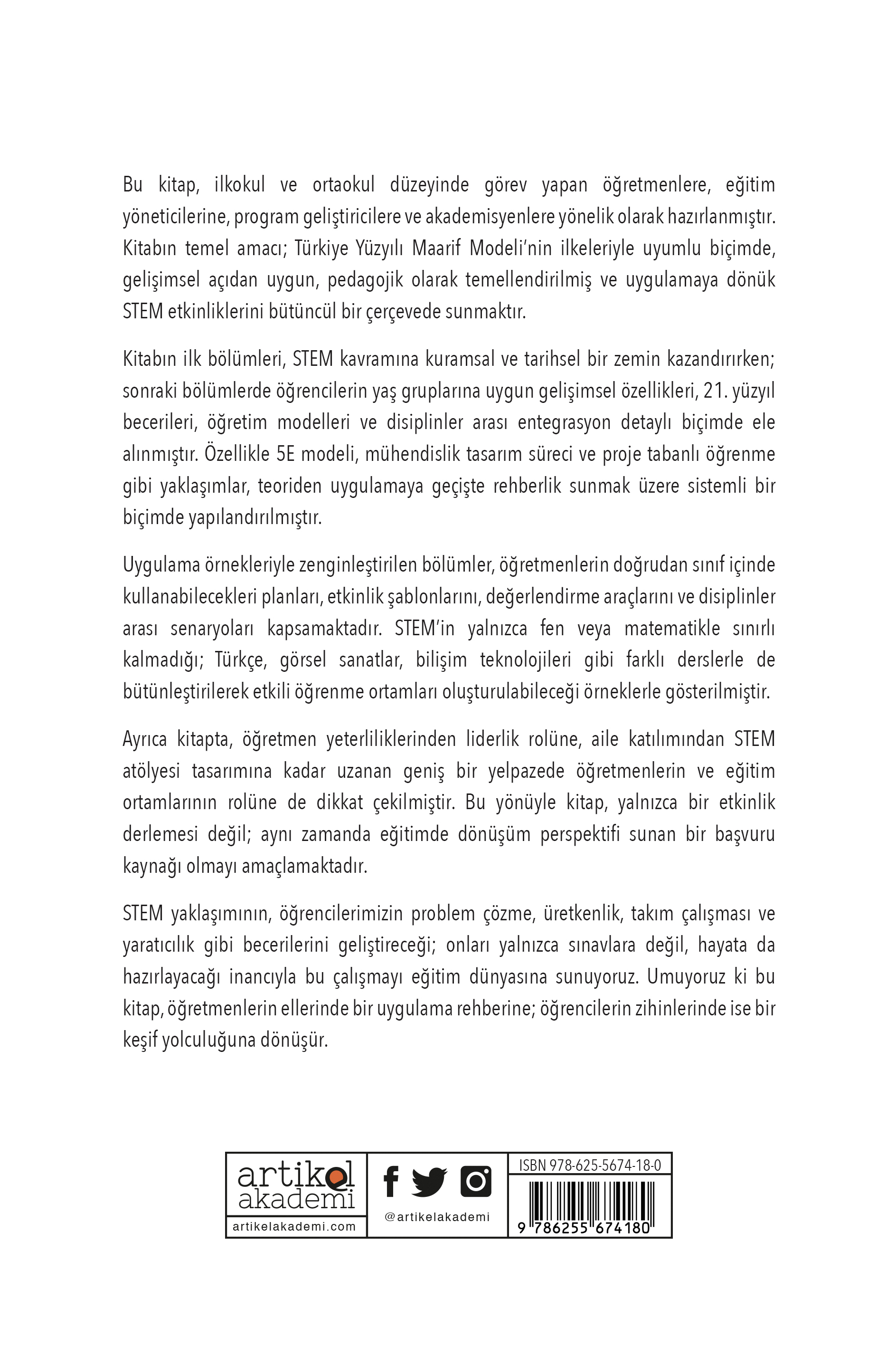 İlkokul ve Ortaokullarda Stem Eğitimi ve Etkinlik Önerileri